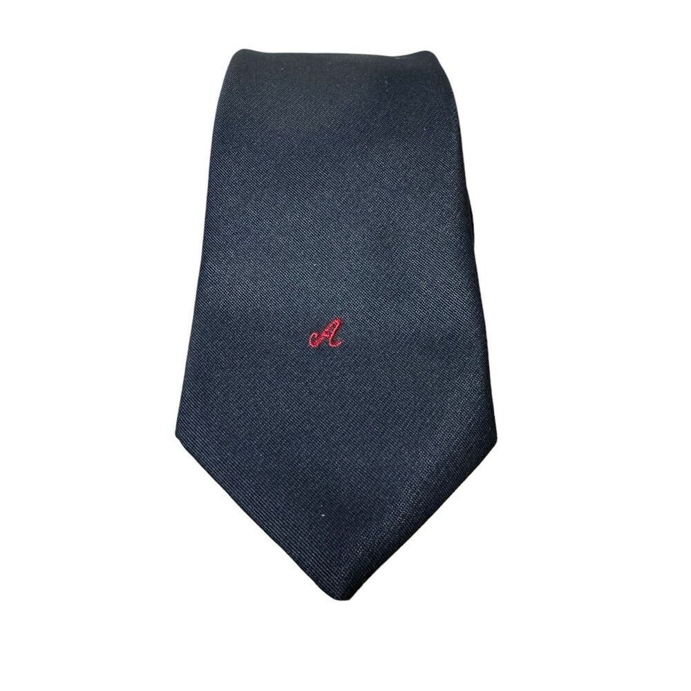 Berkley Men's Neck Tie Navy Blue "A" Solid Preppy Classic Business Vintage